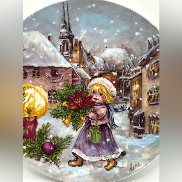 VTG Goebel Collectible Porcelain Plate A Gift of Joy Christmas Kinderland Lore - Picture 3 of 8